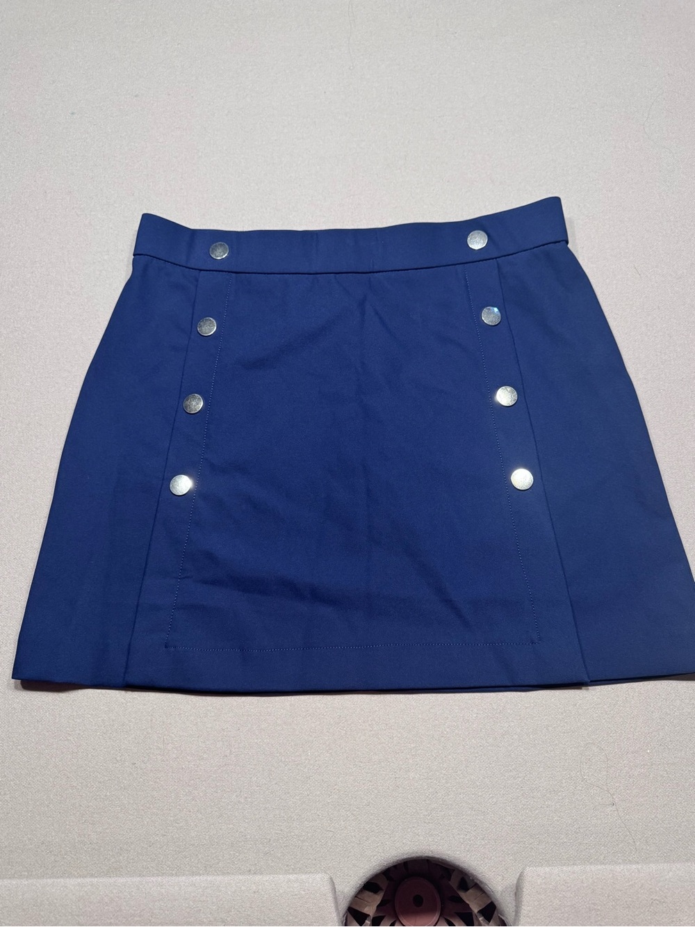 Rachel Zoe Navy Blue Mini Skirt with Gold-Tone Buttons